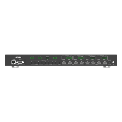 Switch de Video Matrix 4x4 HDMI 2.0 | 18Gbps Ancho de Banda | 4K2K@60Hz Resolución | 4 Entradas 4 Salidas HDMI | Audio LPCM y Dolby Digital | Control TCP-IP y RS-232 | Conectores Phoenix para Audio | Metal Enclosure - Imagen 3