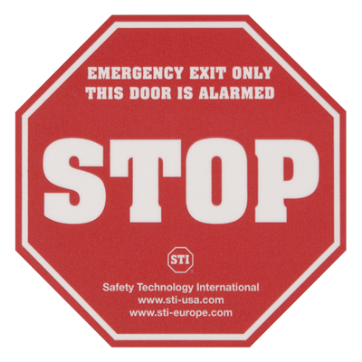 Etiqueta de advertencia "Puerta con alarma" EXIT STOPPER® STI-6400