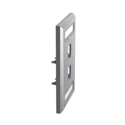 Placa de Pared Vertical, de Acero Inoxidable, Salida Para 2 Puertos Mini-Com, Con Espacios Para Etiquetas - Imagen 5