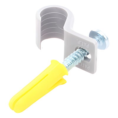 Kit de 12 grapas, 12 taquetes y 12 tornillos para sujetar conductores redondos o tubo en muro (2103-07240) - Imagen 5