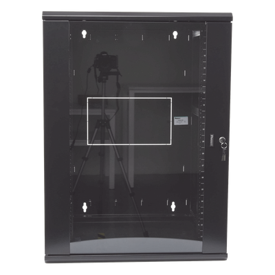 Gabinete PanZone de Montaje en Pared, de 19in, Puerta con Ventana de Seguridad, 18 UR, 635mm de Profundidad, Color Negro - Imagen 3