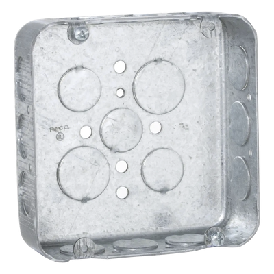 Caja Cuadrada  4 11/16"/ Profundidad  1 1/2"/ 15 Entradas 1/2", 2 Entradas 3/4"/ Troquelada.