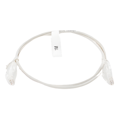 Cable de Parcheo Slim UTP Cat6 - 1 Metro (3.28 Pies), Blanco, Diámetro Reducido (28 AWG) - Imagen 5