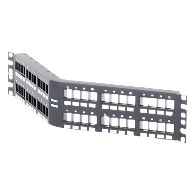 Panel de Parcheo Modular Keystone (Sin Conectores), Angulado, de 48 Puertos, 2UR - Imagen 3