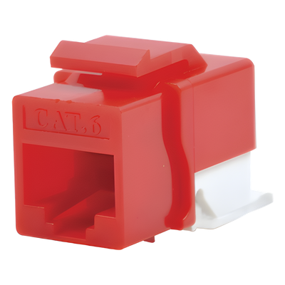 Módulo Jack Cat6 sin Herramienta (toolless)  keystone para faceplate - Color Rojo
