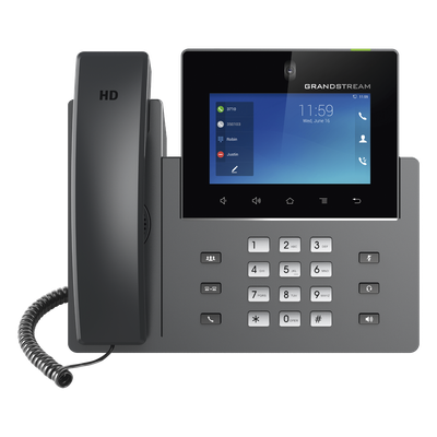 Videoteléfono IP GXV3450 para Android / Pantalla Táctil Capacitiva de 5 Pulgadas 1280 x 720 / Cámara CMOS de 2 Megapíxeles / Wi-Fi 5 y Bluetooth 5.0 / 16 Líneas SIP / PoE/PoE+ / Android 11 / Videoconferencia HD 720p