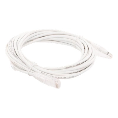 Cable de Parcheo Slim UTP Cat6A - 5 Metros (16.40 Pies) Blanco, Diámetro Reducido (28 AWG) - Imagen 4
