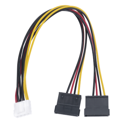 Cable Doble de Corriente SATA / Compatible con DVR's epcom / HIKVISION / 25 cms de Longitud