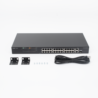 Switch PoE+ no Administrable, hasta 370 Watts Ideal para CCTV, 24 Puertos 10/100 PoE+, 2 Uplinks Gigabit (1 SFP COMBO) - Imagen 4