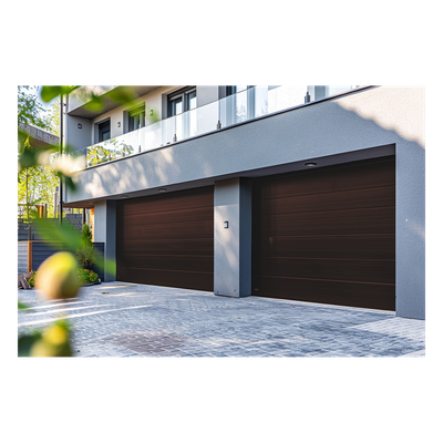 Puerta de Garage D / Alta calidad / 12x8 pies / 1 3/4" Aislante Termico / Estilo Americana / Imitacion Madera / BLACK WALNUT .