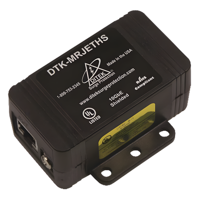 Protector de un solo canal 10GbE para sistemas de CCTV , Ideal para protección de cableado categoría CAT5e, CAT6 y CAT6A.