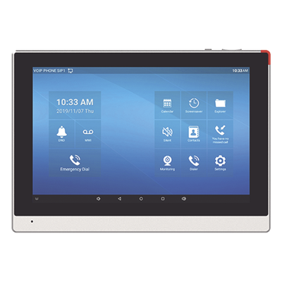 Monitor IP/SIP para interior con Android, Wi-Fi, pantalla táctil de 10.1", audio de 2 vías, PoE, 8 interfaces de entrada de alarma. - Imagen 3