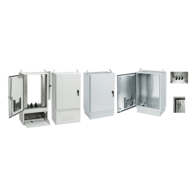 Gabinete para Exterior Tipo 4X Doble Puerta de 22 UR / Aluminio Soldado / 1270 x 762 x 1118 mm (50 x 30 x 44 in) / Exterior IP66 / Montaje Almohadilla / Aislamiento Termico / Gris RAL 7035 - Imagen 5