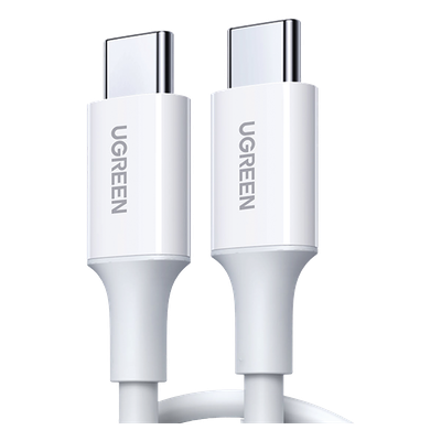 Cable USB-C a USB-C | 1 Metro | Carga Rápida de hasta 60W | Transferencia de datos de 480 Mbps | PD3.0 | QC 4.0/3.0/2.0 | FPC | AFC | Duradero y Flexible| Caja ABS | Cubierta de TPE | Color Blanco.