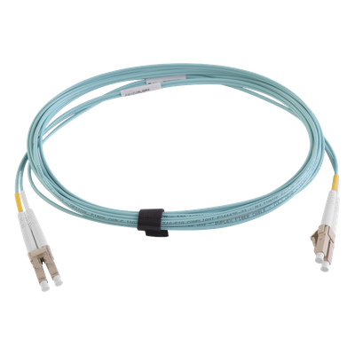 Jumper de Fibra Óptica Multimodo 50/125 XGLO OM4, LC-LC Duplex, OFNR, Color Aqua, 1 Metro (3.28 Pies)