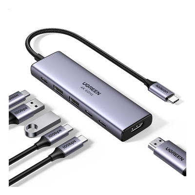 Hub USB-C 6 en 1 / HDMI 4K@60Hz / 2x USB-A 3.2 Gen 2 (10 Gbps) / 2x USB-C 3.2 (10 Gbps) / PD 100W / Compatibilidad Universal / Driver-Free / Aluminio - Imagen 4
