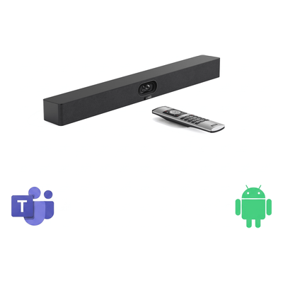 Barra de Videoconferencia Yealink A40 para Salas Medianas con Android Integrado Compatible con Teams Rooms, Zoom Rooms, RingCentral Rooms y BYOD- Incluye Control Remoto VCR11