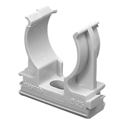 Soporte de presión (Abrazadera), PVC Auto-extinguible, abierto para tubería de 40 mm