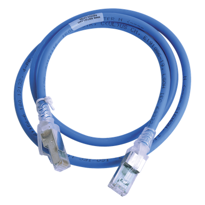Patch Cord Z-MAX Cat6A S/FTP, CM/LS0H, 0.91 Metros (3 Pies), Color Azul, Versión Bulk (Sin Empaque Individual)