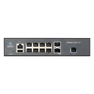 Switch inteligente cnMatrix EX2010 capa 3 de 13 puertos (8 Ethernet Gigabit, 2 SFP, 1 consola, 1 MNGMT, 1 USB) administración desde la Nube
