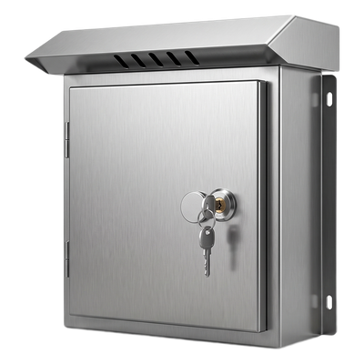 Gabinete para Exteriores de Acero Inoxidable SUS201 / Cilindrico con Techo Inclinado / Ø305 x 195 x 315 mm (12.0 x 7.7 x 12.4 in) / Cerradura con Llave de Seguridad / Compatible con Postes XGAPOLE - Imagen 4