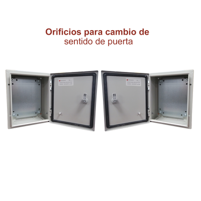 Gabinete de Acero IP66 Uso en Intemperie (250 x 300 x 150 mm) con Placa Trasera Interior Metálica y Compuerta Inferior Atornillable (Incluye Chapa y Llave T). - Imagen 6