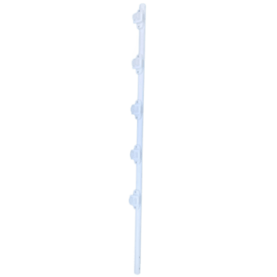 Poste de Paso / Tubo de Acero Galvanizado / Diámetro 1" / Longitud 120 cm / 5 Aisladores / Color Blanco/ Peso 0.9 KG