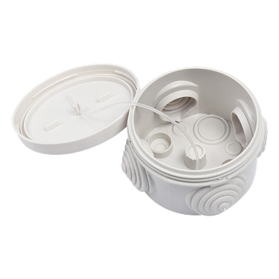 Caja Derivación-Conexión de Plástico Circular con 4 Glándulas de Goma (70 diámetro X 48 alto mm). Para Instalaciones Comerciales, Residenciales e Industriales. Cerrado a Presión. - Imagen 3