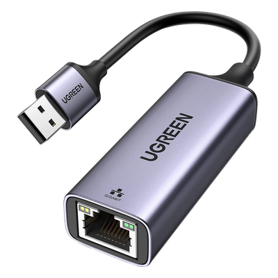 Adaptador de Red USB-A 3.0 a RJ45 /Admite 10/100/1000 Mbps / Caja de Aluminio / Longitud del cable 10 cm
