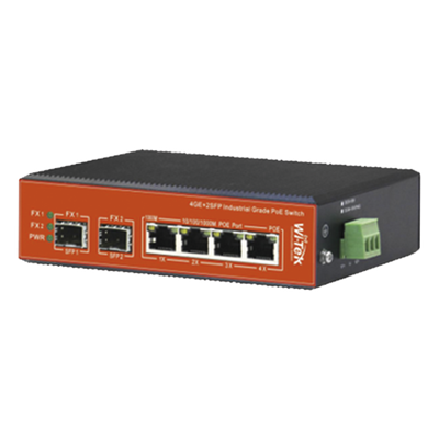 Switch Industrial PoE++ y pasivo de 24V, no administrable con 6 puertos Gigabit + 2 SFP combo