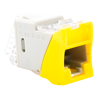 Jack Ultramax Cat5e, UTP, Montaje Híbrido en Placa de Pared (Plano y Angulado), Color Amarillo, Punch Down - Imagen 5