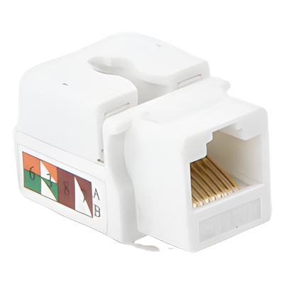 Módulo Jack Keystone Cat5e con Terminación 110 (Punchdown) para Faceplate - Color Blanco - Imagen 3