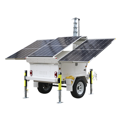 Traila / Remolque con Mástil Retráctil de 7.5 m. para Videovigilancia o Iluminación, con Bases para Instalar Paneles Solares y Baterías (No incluidos) - Imagen 4