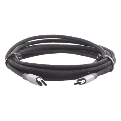 Cable USB-C a USB-C | 2 Metros (6.56 Pies) | Transferencia de Datos de 480 Mbps | Carga Rápida de Hasta 60W | QC 4.0/3.0/2.0 | PD3.0 | FPC | AFC | Protección Integrada | Caja de Aluminio | Nylon Trenzado | Color Negro - Imagen 3