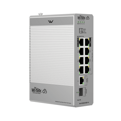 Switch Industrial PoE / 8 Puertos Gigabit PoE / 110W-270W Budget / SFP / DIN-Rail / -30°C a 65°C / Fanless