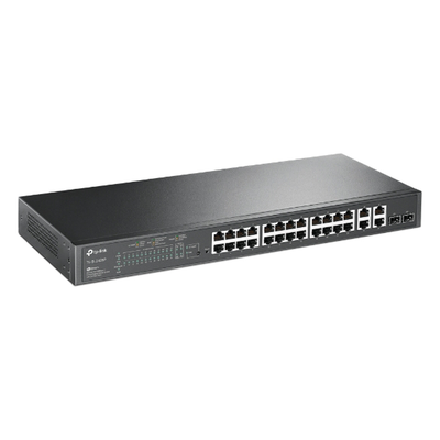 Switch PoE+ JetStream SDN Administrable 24 puertos 10/100 Mbps + 2 puertos 10/100/1000 Mbps (Uplink) + 2 puertos SFP (combo 2 RJ45 10/100/1000 Mbps), 250W, administración centralizada OMADA SDN - Imagen 3