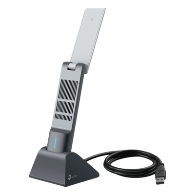 Adaptador USB Wireless Wi-Fi 6 / AX3000 (2402 Mbps + 574 Mbps) / Antenas de Alta Ganancia / USB 3.0 / Baja Latencia Gaming / WPA3 / Cuna Desmontable con Cable 1.2 m (3.9 ft)