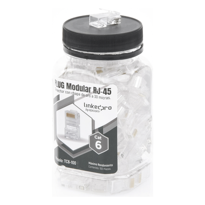 Bote con 100 Piezas de Plug Modular RJ45 Cat6 sin Blindaje, Chapado de Oro a 30 Micras para Durabilidad Extrema - Imagen 6