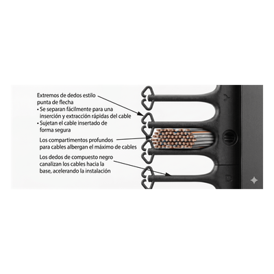Organizador Vertical CableTek, Sencillo (Solo Frontal), Para Rack Abierto de 45 Unidades, 6 in de Ancho, Color Negro - Imagen 4