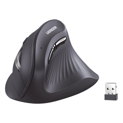 Mouse Inalámbrico en Angulo Vertical | 2.4G & Bluetooth | Conecta 3 dispositivos Simultáneamente | 4 Niveles de DPI |  Clic Silencioso | 5 botones Silenciosos | Soporta Win, Mac, Linux & Chrome.