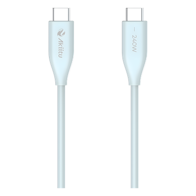 Cable de Carga USB-C a C 1.5 Metros / Potencia 240W / Velocidad Transferencia 480 Mbps / Tecnología GaN (Nitruro de Galio) / Fast-Charging / Material Silicona No Tóxica /  Conector Aluminio Anodizado 