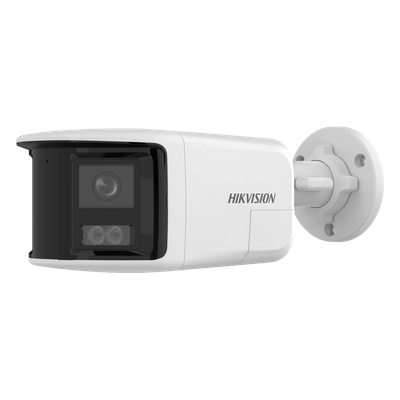 [PROTECCIÓN ACTIVA] Bala IP 6 Megapixel / 2 Lentes de Lente 2.8 mm (Imagen Panorámica 180°) / 30 mts IR / Exterior IP67 / Luz Intermitente y Alerta de Audio / Audio Bidireccional / ACUSENSE / WDR 120 dB / Micro SD