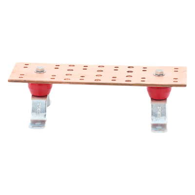 Barra Unión Telecom TMGB / 12 x 4 x 1/4 in / 100% Cobre / 12+24 Orificios / Aisladores Rojos / J-STD-607-A - Imagen 4