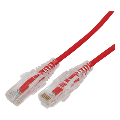Cable de Parcheo Slim UTP Cat6A - 1 Metro (3.28 Pies) Rojo, Diámetro Reducido (28 AWG)