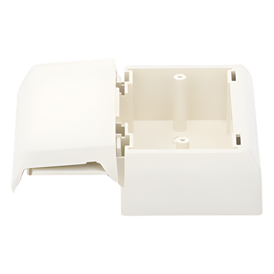 Caja Superficial Con Bisagras de Instalación a Presión, Para Canaletas T45, Material PVC Rígido, Color Blanco Mate - Imagen 3