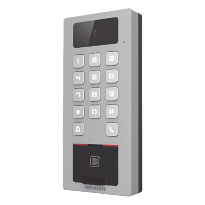 (PoE / 2 Relays) Terminal de Control de Acceso / Videoportero Multiapartamento Llamada a App / Teclado / Exterior Antivandálico IP65 & IK09 / Huella, Tarjeta, Código QR, PIN o App Hik-Connect / Cámara 2 MP compatible con NVRs - Imagen 3