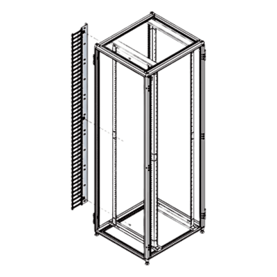 Organizador Vertical de Cables para Rack 45 UR (79 in) / Acero Negro RAL 9005 / Sección 95x208 mm (3.7x8.2 in) / Capacidad 726 Cables / Dedos cada 1.75 pulg / ProLine S1 HOFFMAN - Imagen 5