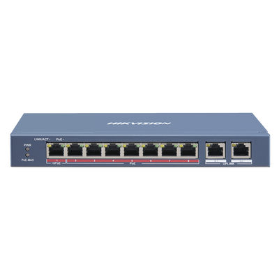 Switch PoE+ / No Administrable / 7 Puertos 10/100 Mbps 802.3 af/at (30 W) / 1 Puerto 10/100 Mbps Hi-PoE (90 W) / 2 Puertos 1000 Mbps Uplink / Modo Extendido hasta 300 Metros / 110 Watts - Imagen 3