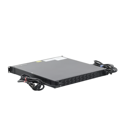 PDU Monitoreable de Transferencia Automática ATS (Fuente Redundante), Con 10 Salidas 5-15R, Enchufes de Entrada NEMA 5-15P, Instalación Horizontal de 19in, 1UR, 15 Amp, 120 Vca - Imagen 3