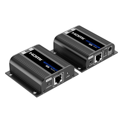 Kit Extensor HDMI | Hasta 70m 1080p | 40m 4K@30Hz | Compatible con HDCP | Cable Cat 6 Recomendado | Soporta Múltiples Resoluciones | Soporta PoC | Salida Loop